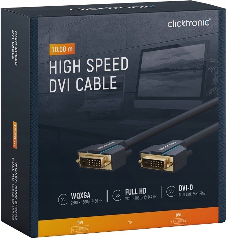 Clicktronic Kabel DVI-D DVI-D (24+1) 10m