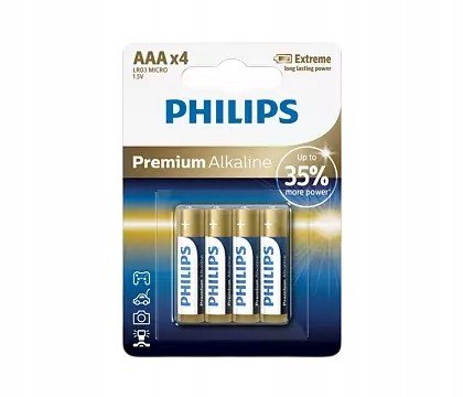 Baterie Philips LR03/AA Prémiová Alkalická 4 Kusy