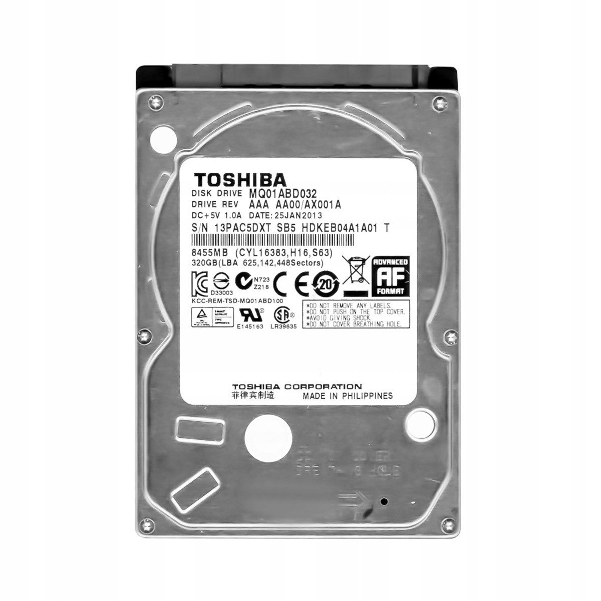 Toshiba 320GB 5,4K 8MB Sata II 2,5'' MQ01ABD032