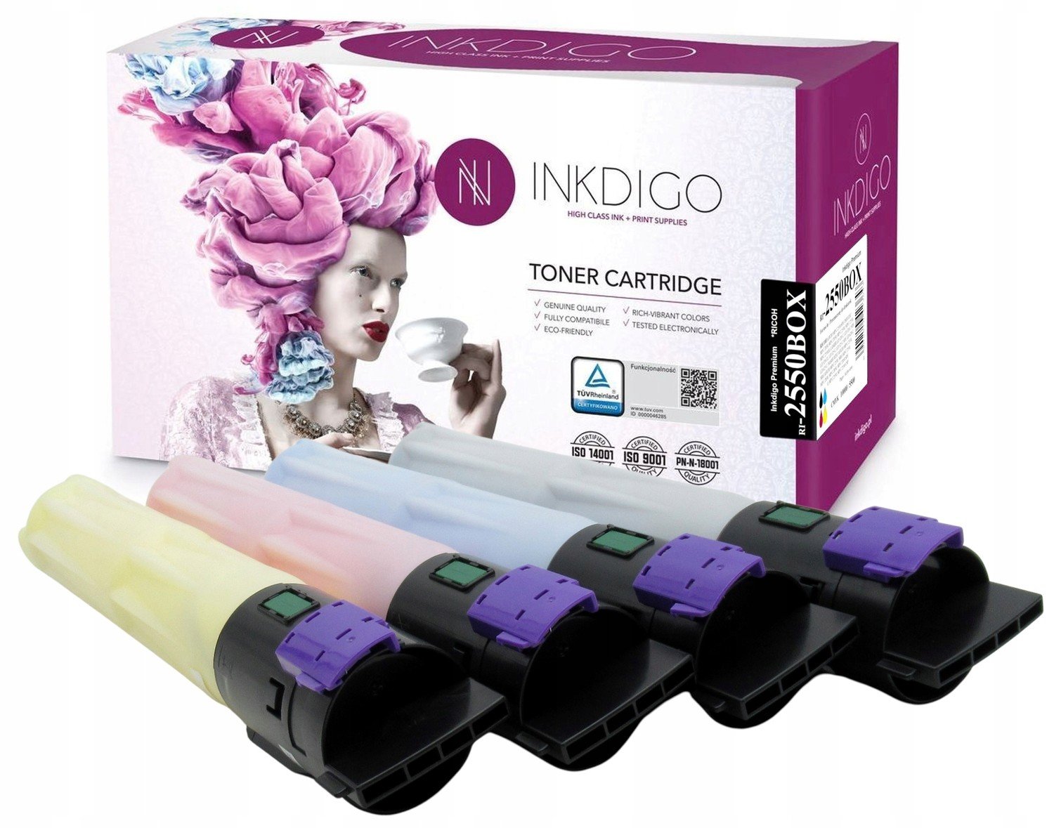 4x XL Toner Pro Ricoh Aficio Mp C2050spf C2550csp