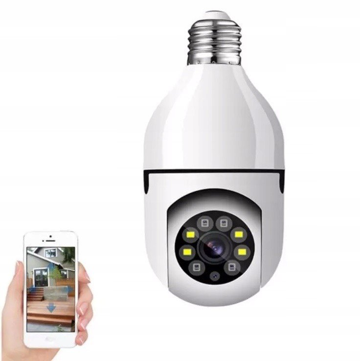 Špionážní Kamera Otočná Žárovka E27 Wifi Ip