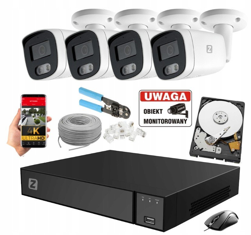 Sada Monitoring 4 Poe 4K Ultra Hd 8Mpx kamer
