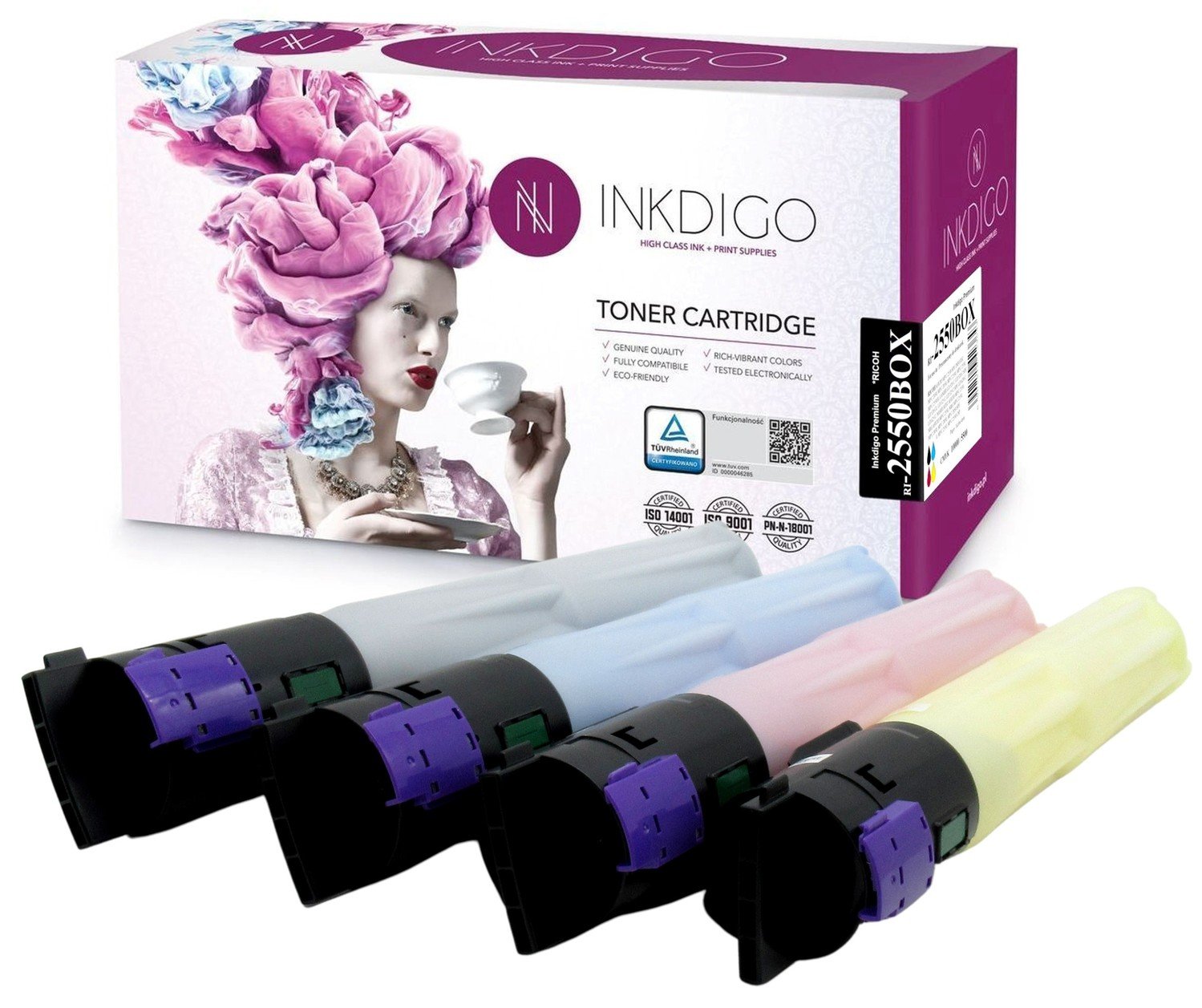 4x náhradní toner pro Ricoh Mpc 2050 2530 2550 Cmyk