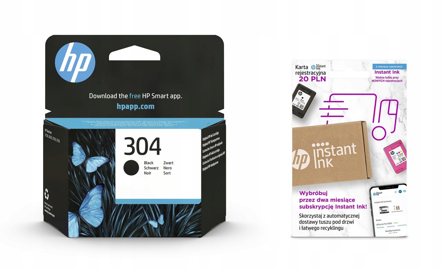 Hp 304 Černý inkoust N9K06AE Instant Ink karta
