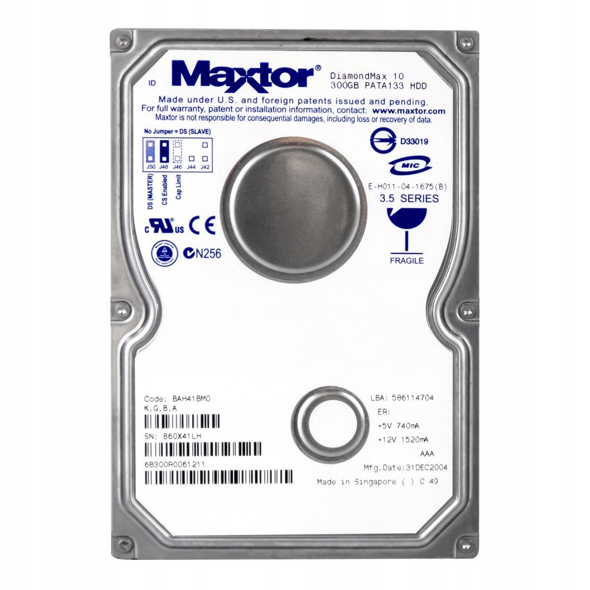 Maxtor DiamondMax 10 300GB 7.2K Ata 3.5'' 6B300R0