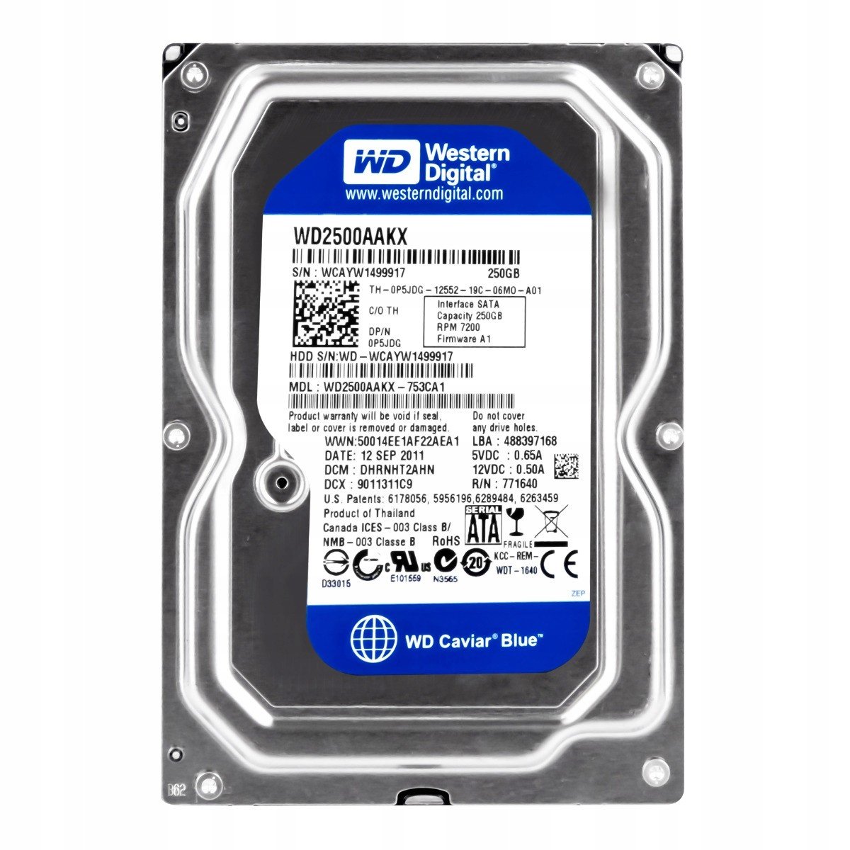 Dell 0P5JDG 250GB 7.2K Sata III 3.5'' WD2500AAKX