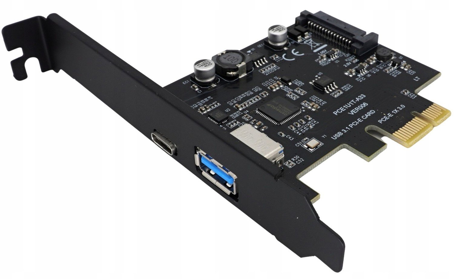 PCIe 1X na Usb A+c 3.1 Gen2 10Gbps adaptér