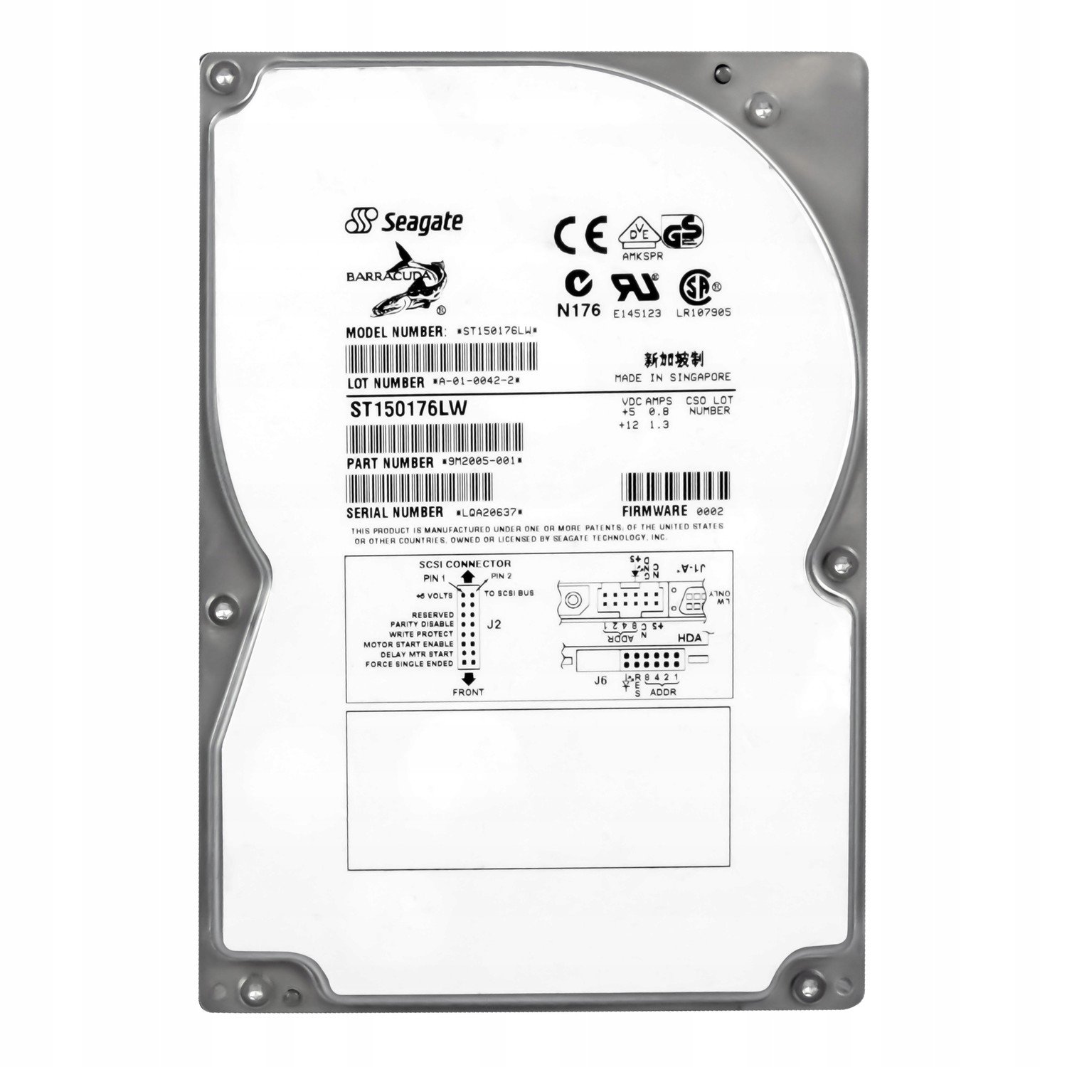 Seagate 50GB 7.2K Ultra-2 Scsi 3.5'' ST150176LW