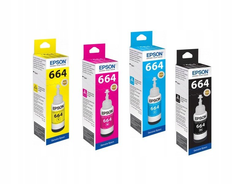Sada 4 inkoustů 664 Epson T6642 T6641 T6643 T6644