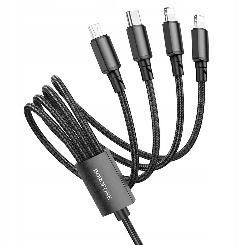 Kabel 4v1 1x micro,2xType-C,Lightning
