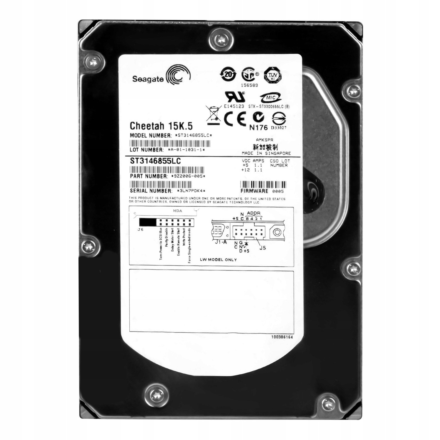 Seagate 146GB 15K 16MB Scsi U320 3,5'' ST3146855LC