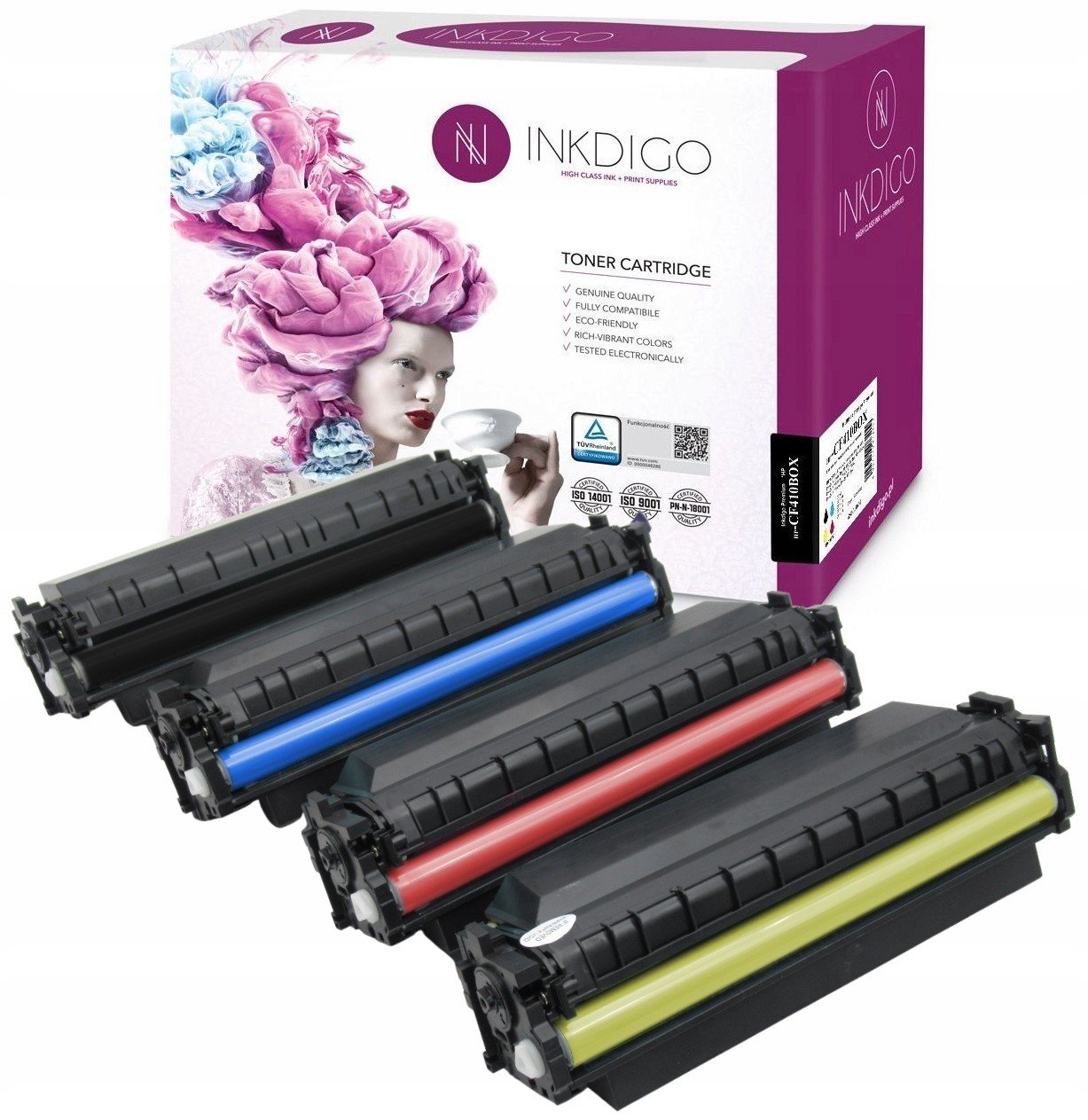 4x Toner pro Hp 410X 411X 412 413 Premium XL Cmyk