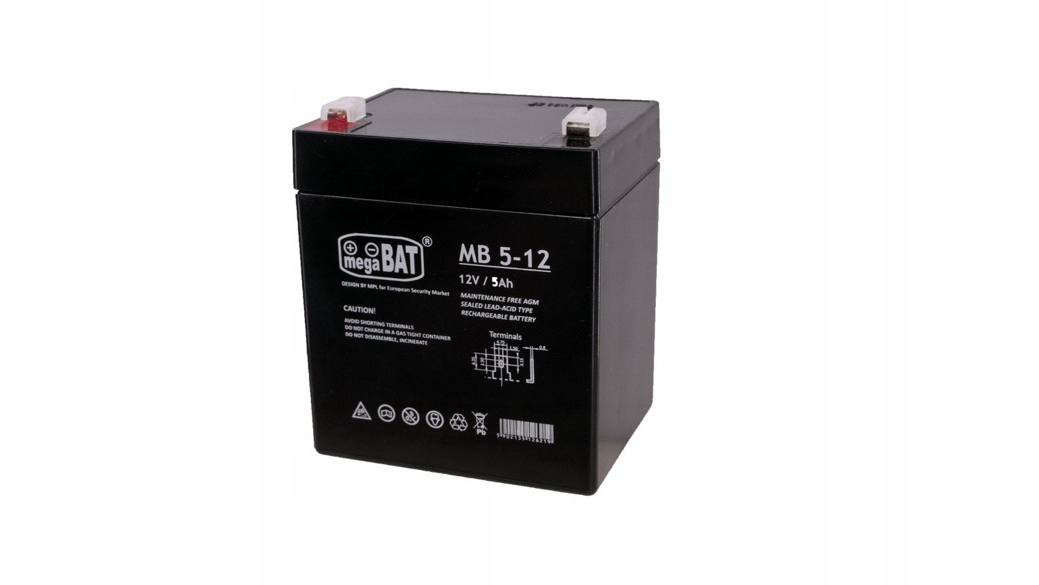 Baterie pro napájení hraček 12V 5Ah MegaBat Vrla