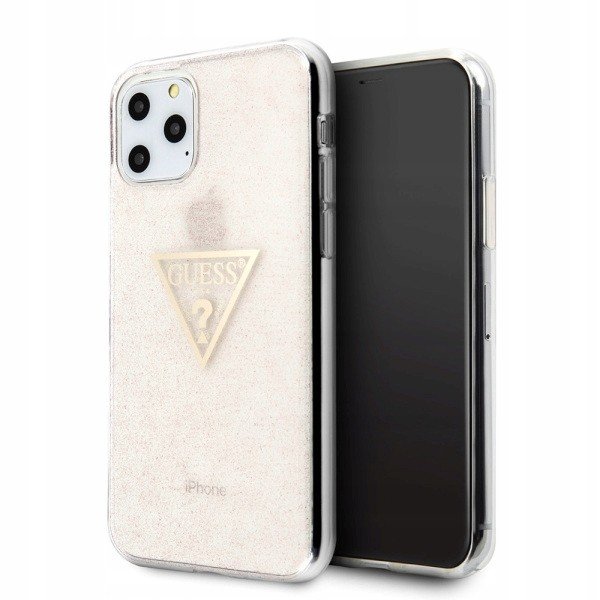 Pevné pouzdro Guess Glitter Triangle Case pro iPhone 11
