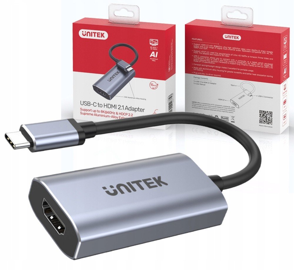 Unitek Adaptér adaptéru Usb-c na Hdmi 2.1 8K