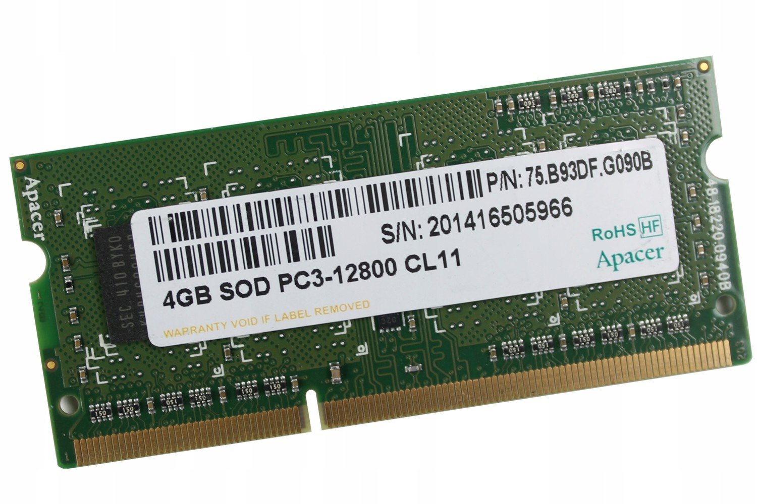 Paměti Ram 4GB DDR3 So-dimm 1600MHz 12800S Apacer