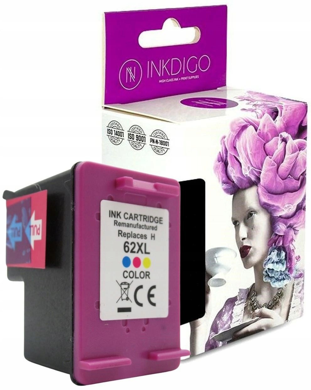 Inkoust Inkdigo pro Hp 62 (C2P07AE) Color