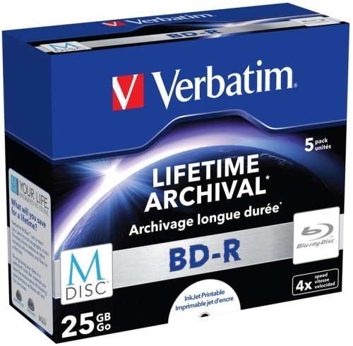 Desky Verbatim 25GB M-disc pro archivaci 5 kusů