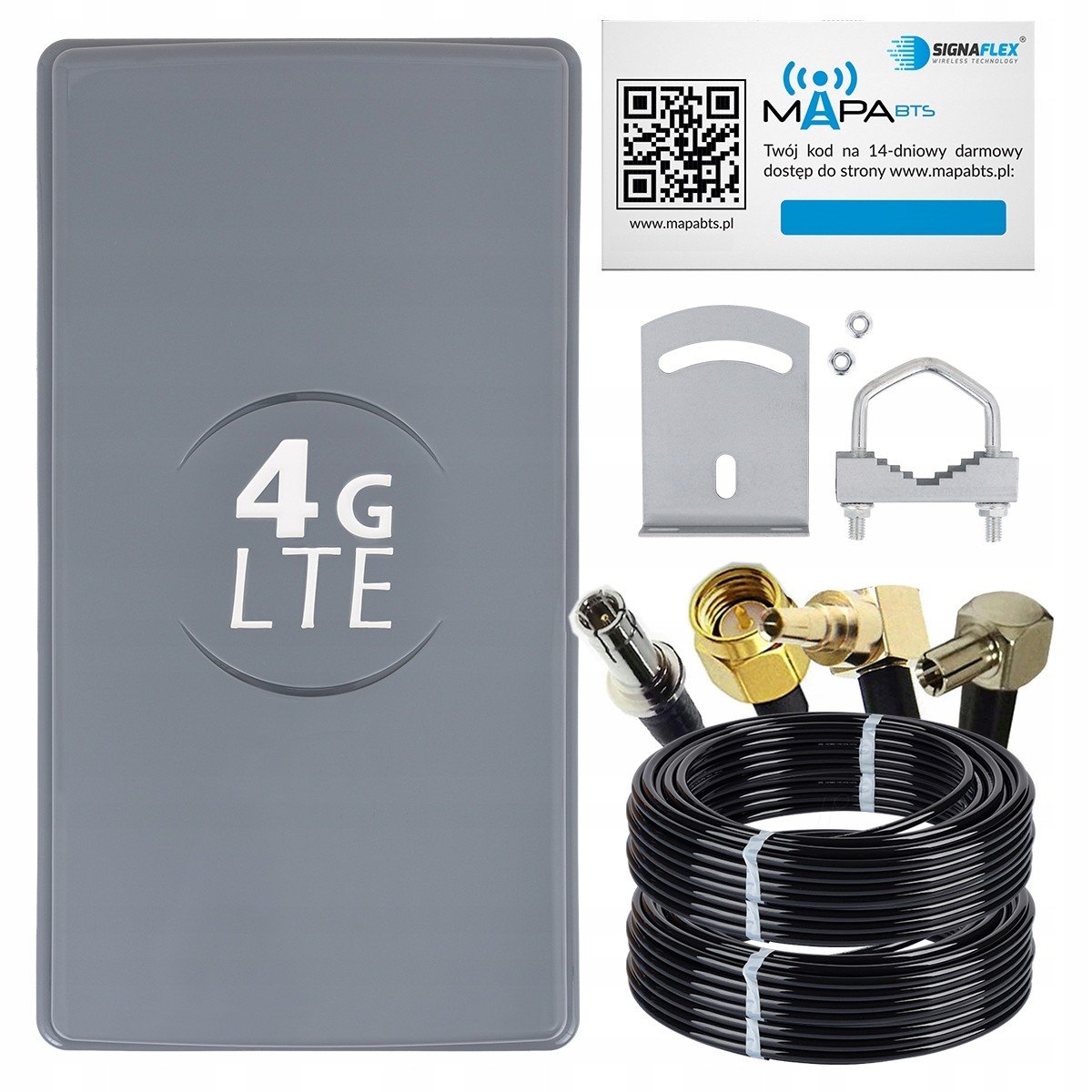 Antena Dual Wzmacniacz Internet 3G 4G Lte 50dBi
