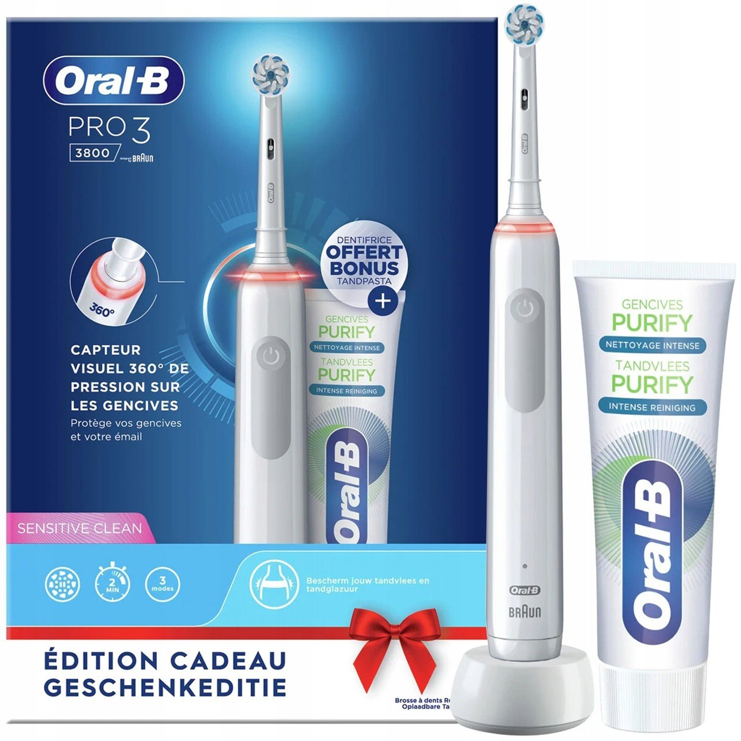 Kartáček Oral-b Pro 3 3800 Bílá Gift Edition