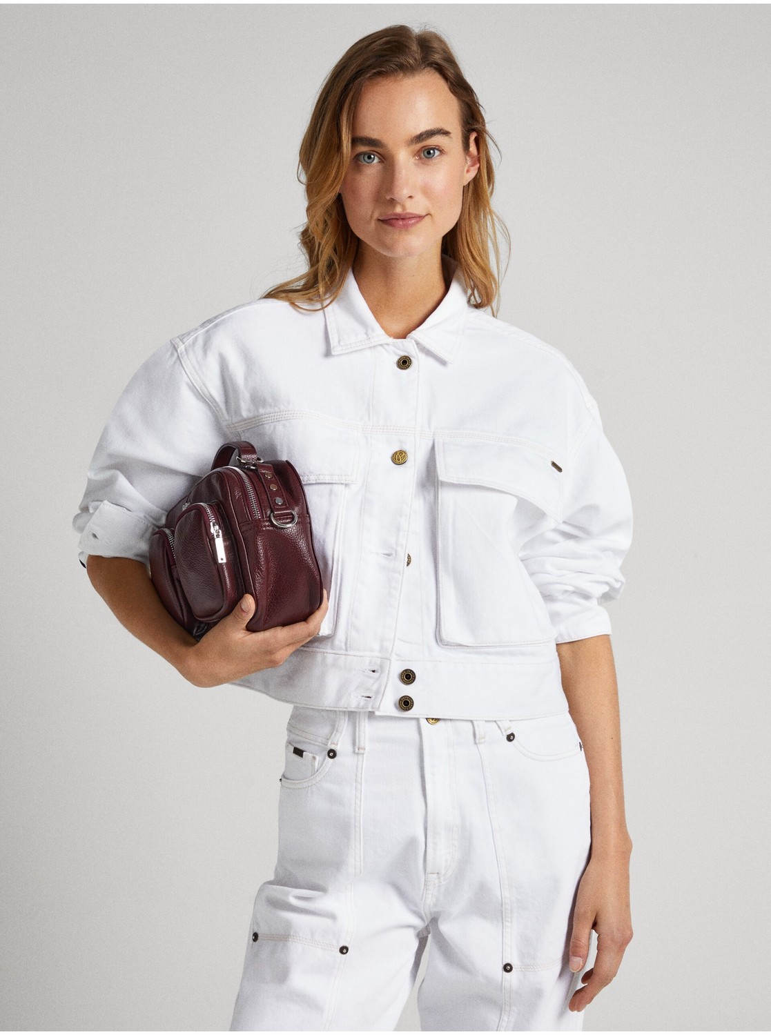 Bílá dámská džínová bunda Pepe Jeans Frankie - Dámské