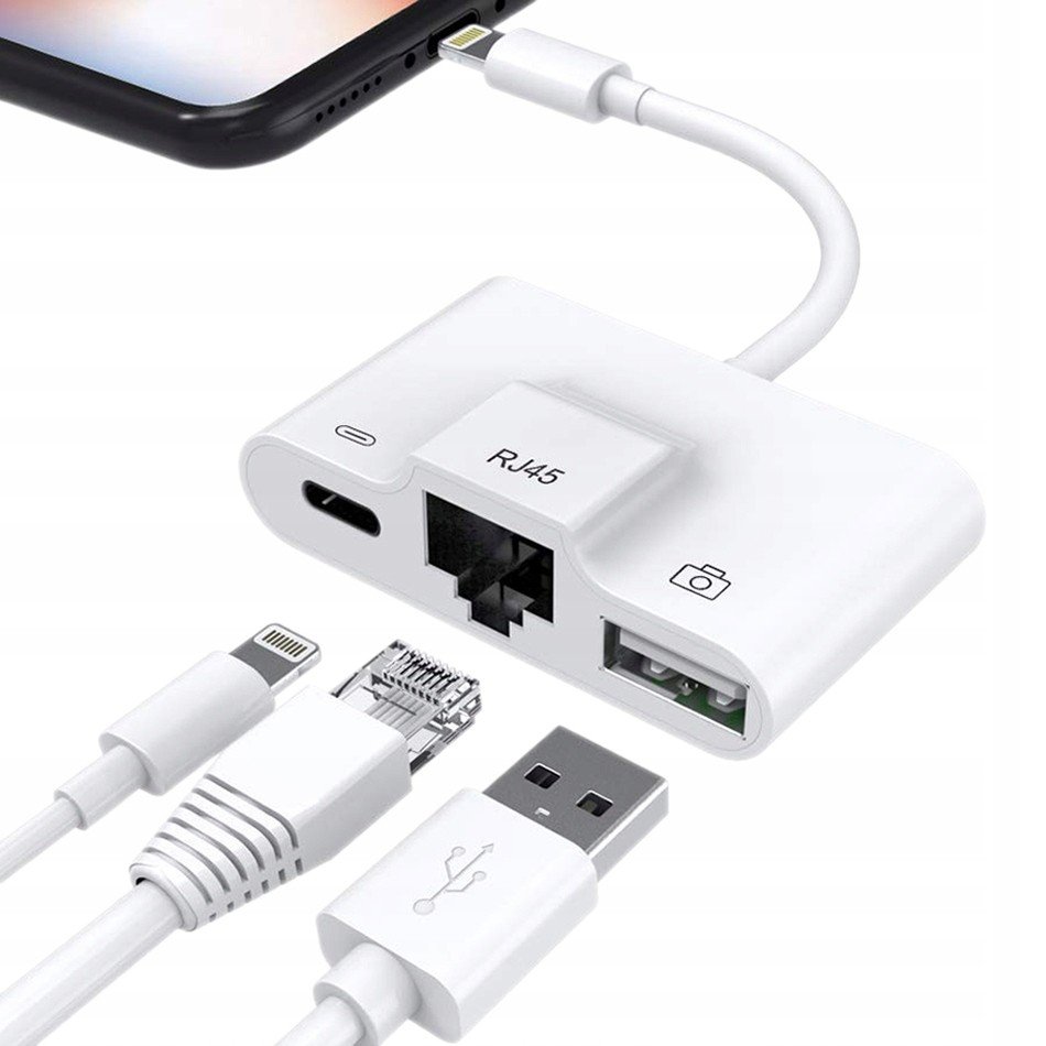 Adaptér Otg Lightning Na Usb Nabíjení RJ45