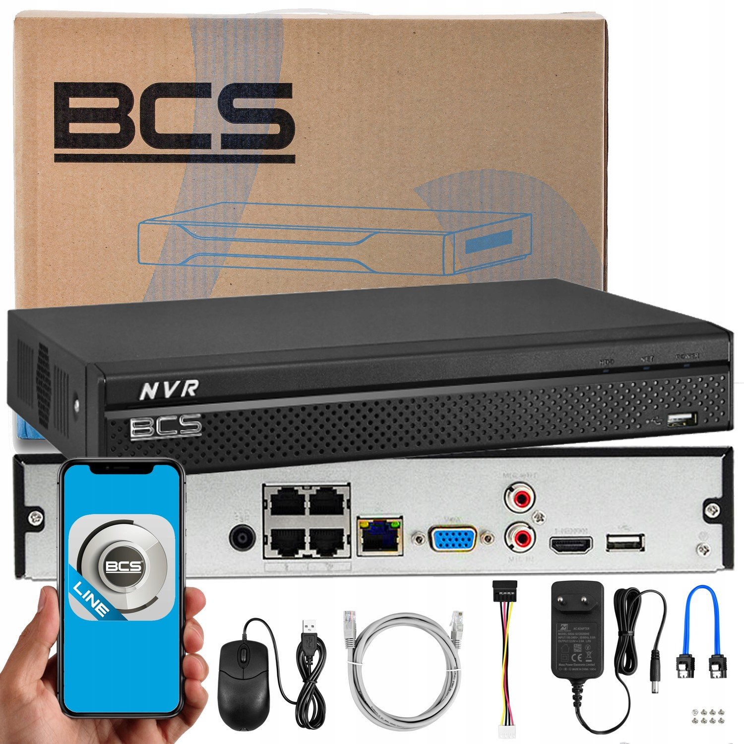 Dvr Bcs 4 Kanály BCS-L-NVR0401-4KE-4P Poe