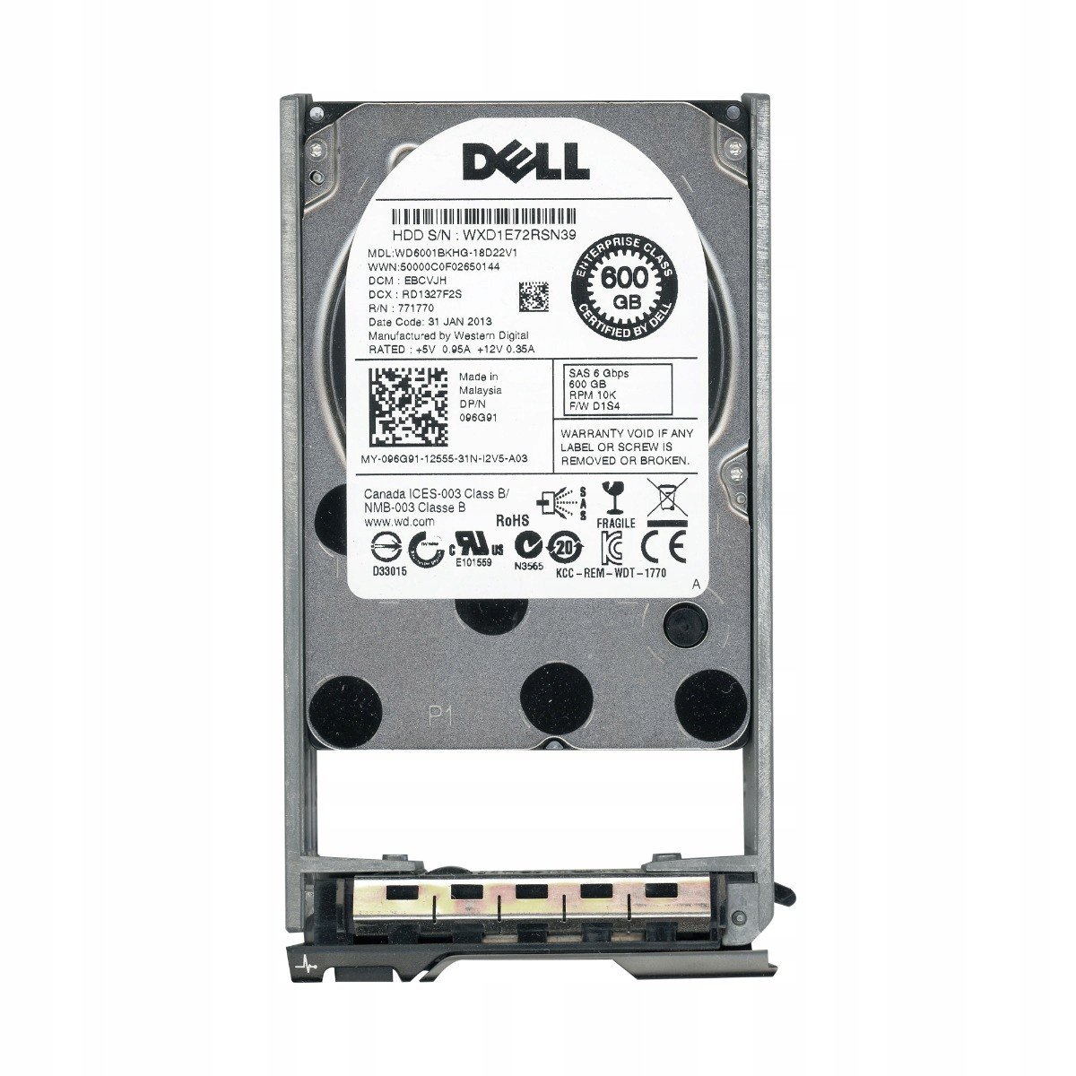 Dell 096G91 600GB 10K 32MB SAS-2 2.5'' WD6001BKHG