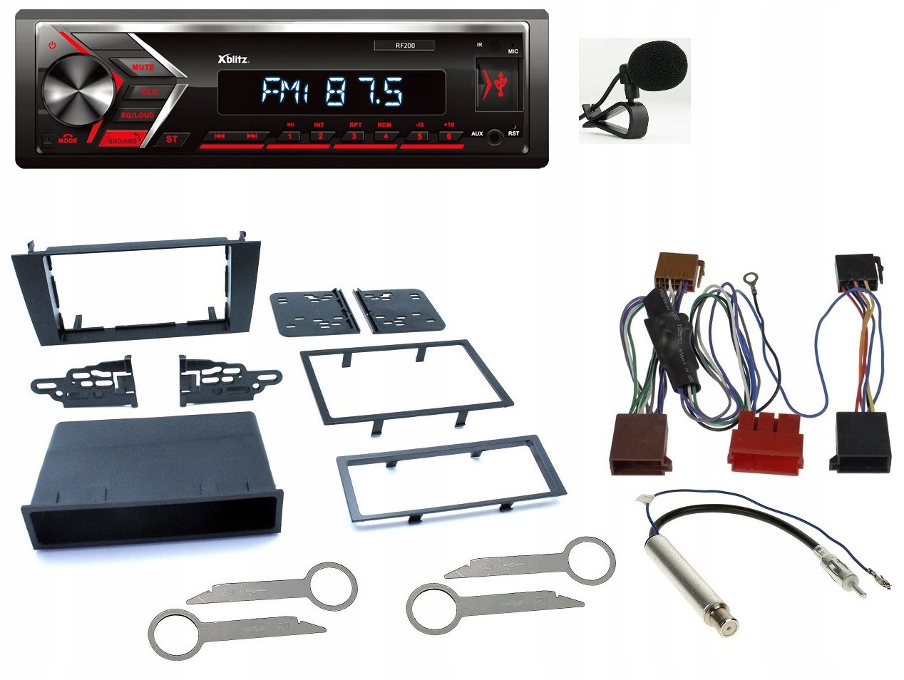 Xblitz RF200 Rádio Bluetooth Usb Audi A4 B5 2DIN