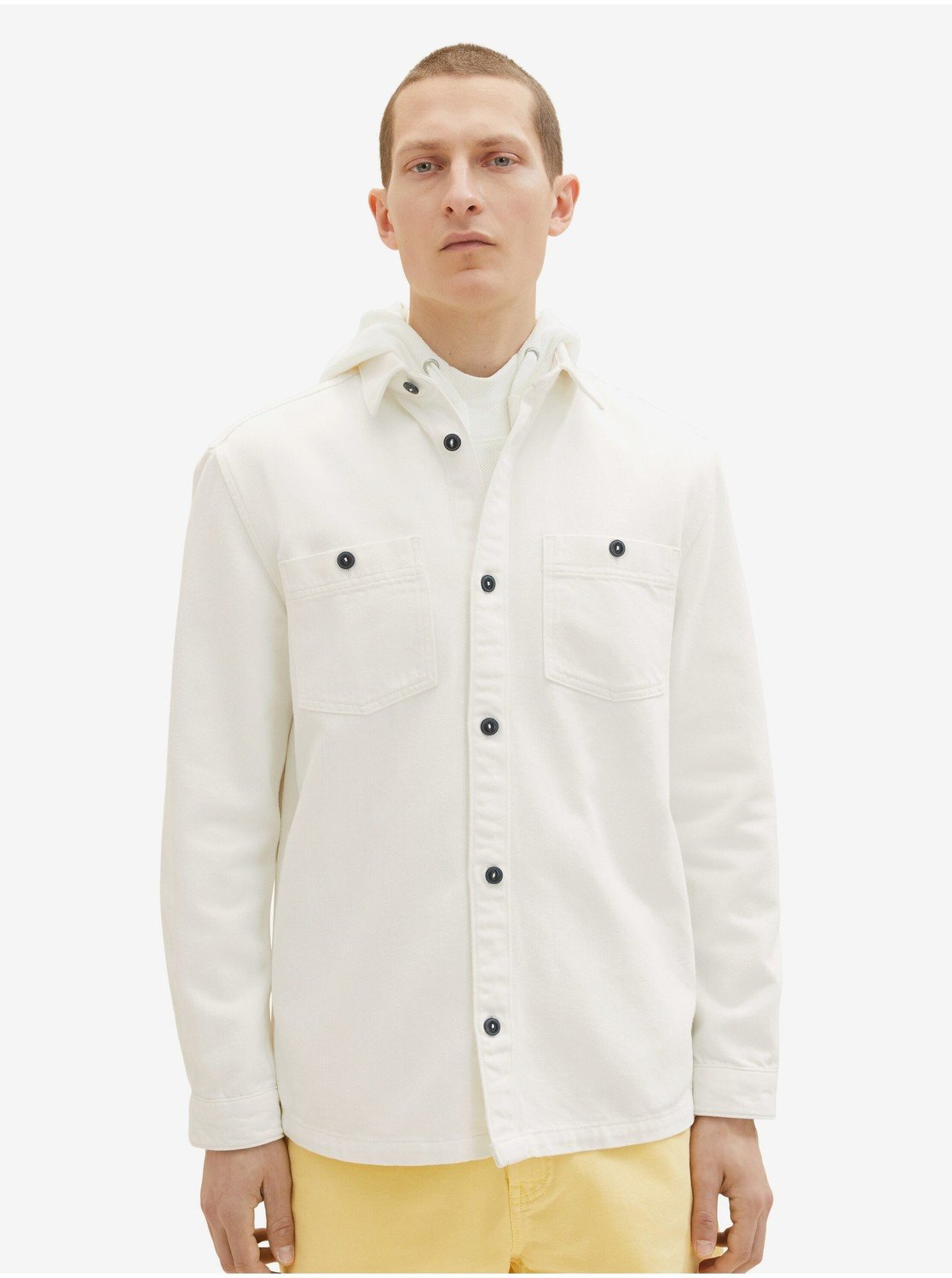 Bílá pánská svrchní džínová košile Tom Tailor - Pánské