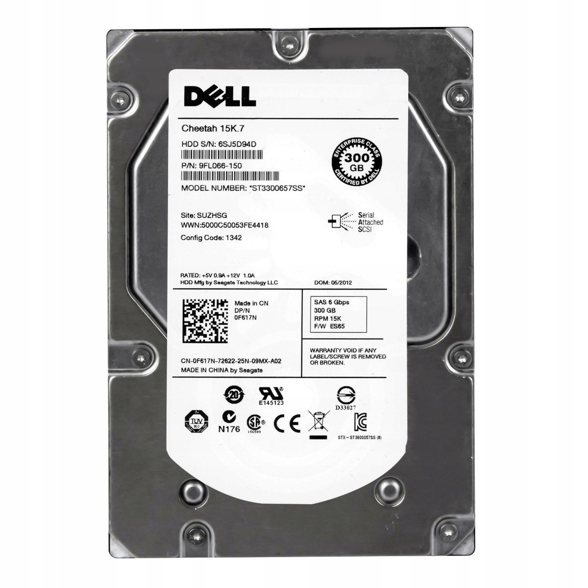 Dell 0F617N 300GB 15K 16MB SAS-2 3.5'' ST3300657SS