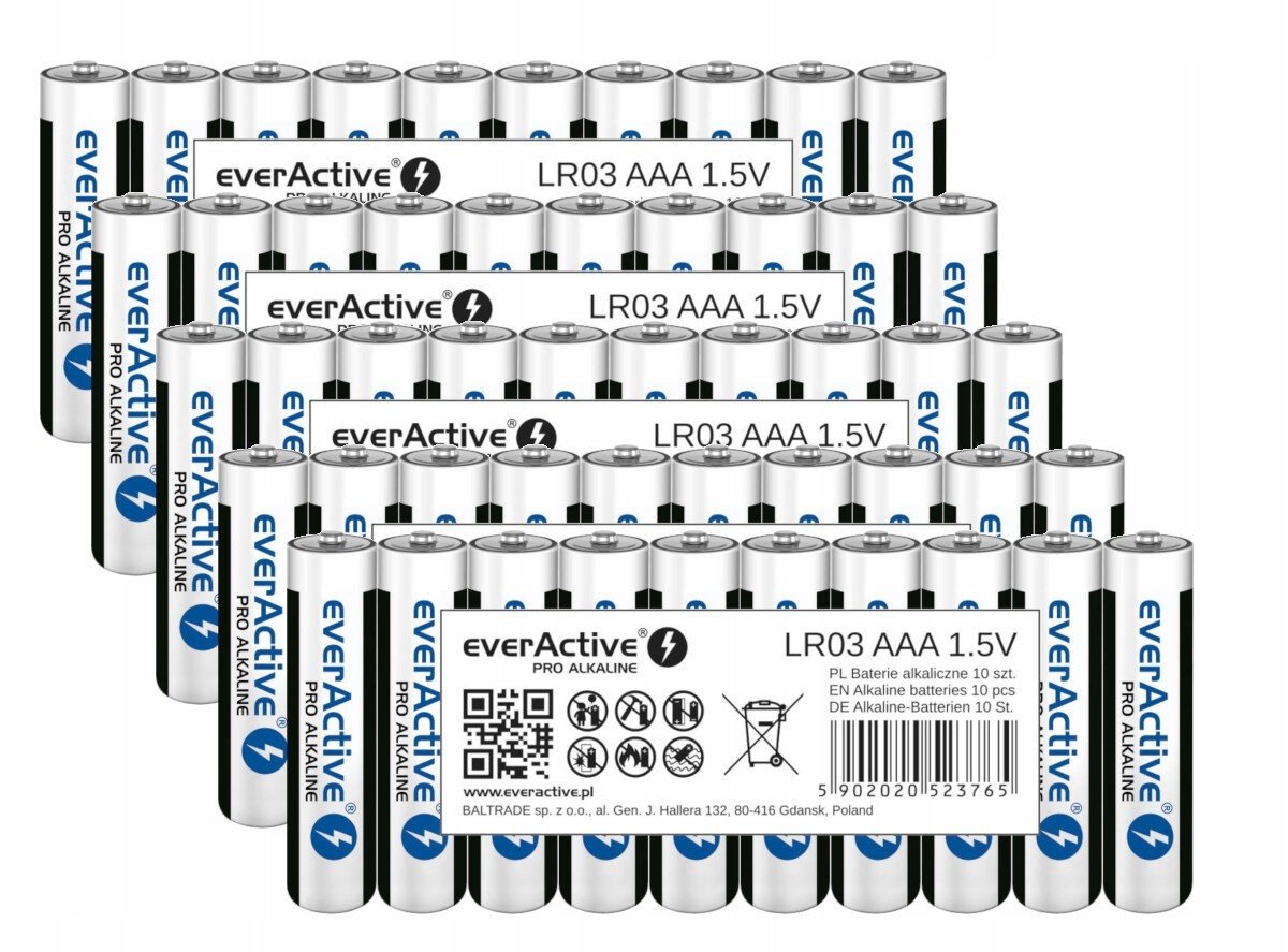 Alkalické baterie everActive Pro Alkaline LR03