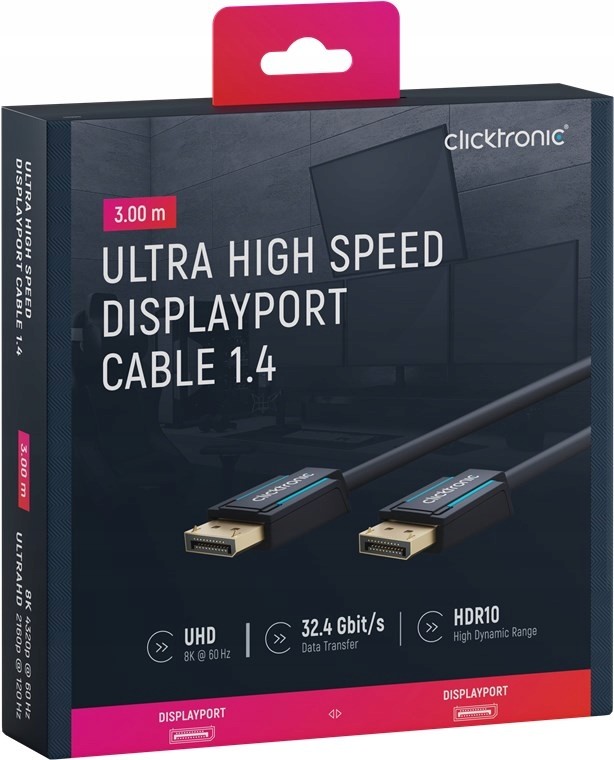 Clicktronic kabel DisplayPort Dp Dp 1.4 8K 3m