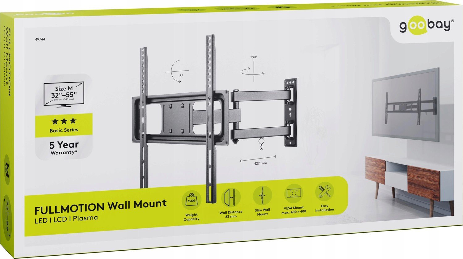 Tv držák Goobay Basic Fullmotion M 32