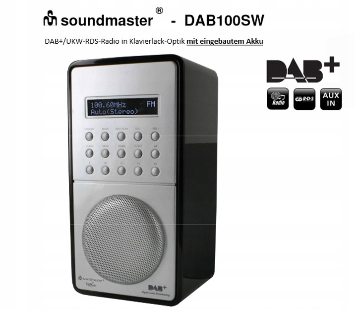 Rádio na baterie Soundmaster DAB+100SW