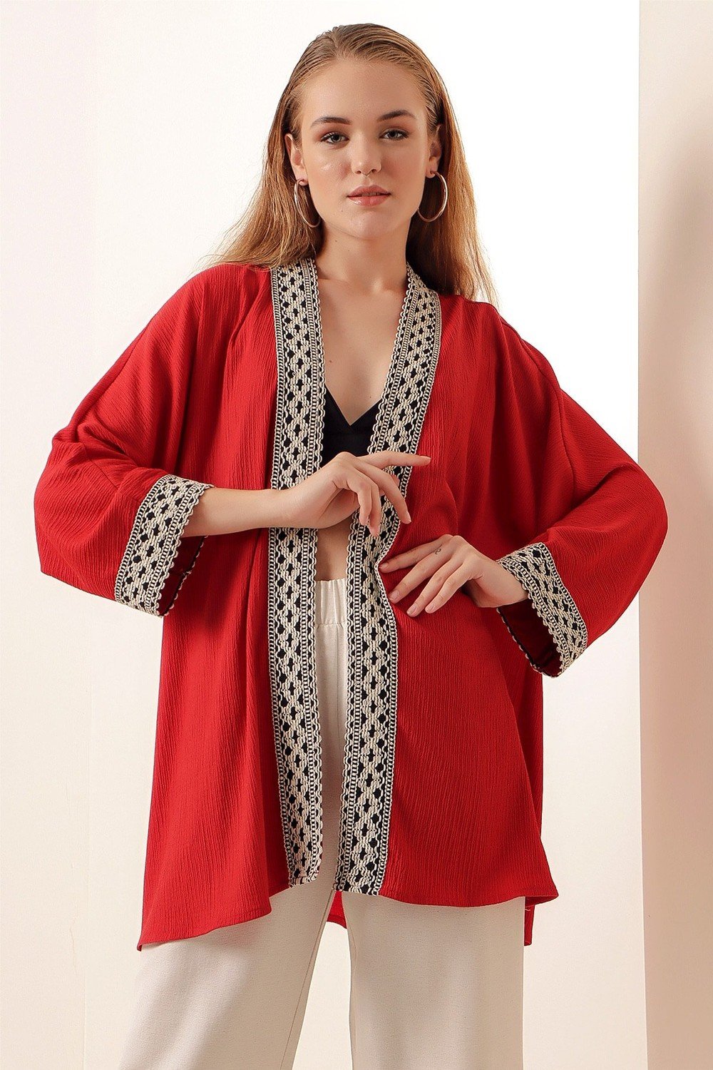 Bigdart Kimono & Caftan - Red - Oversize