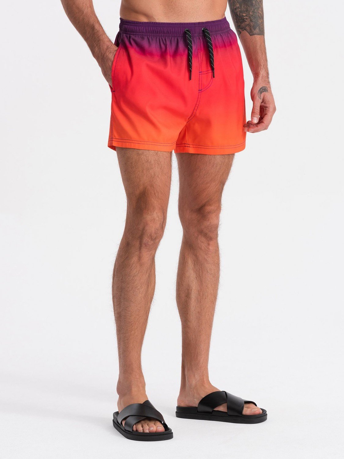 Men's swimming trunks ombre effect - orange