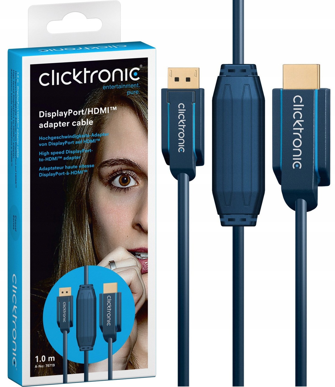 Clicktronic kabel DisplayPort Dp Hdmi 2.0 4K 1m