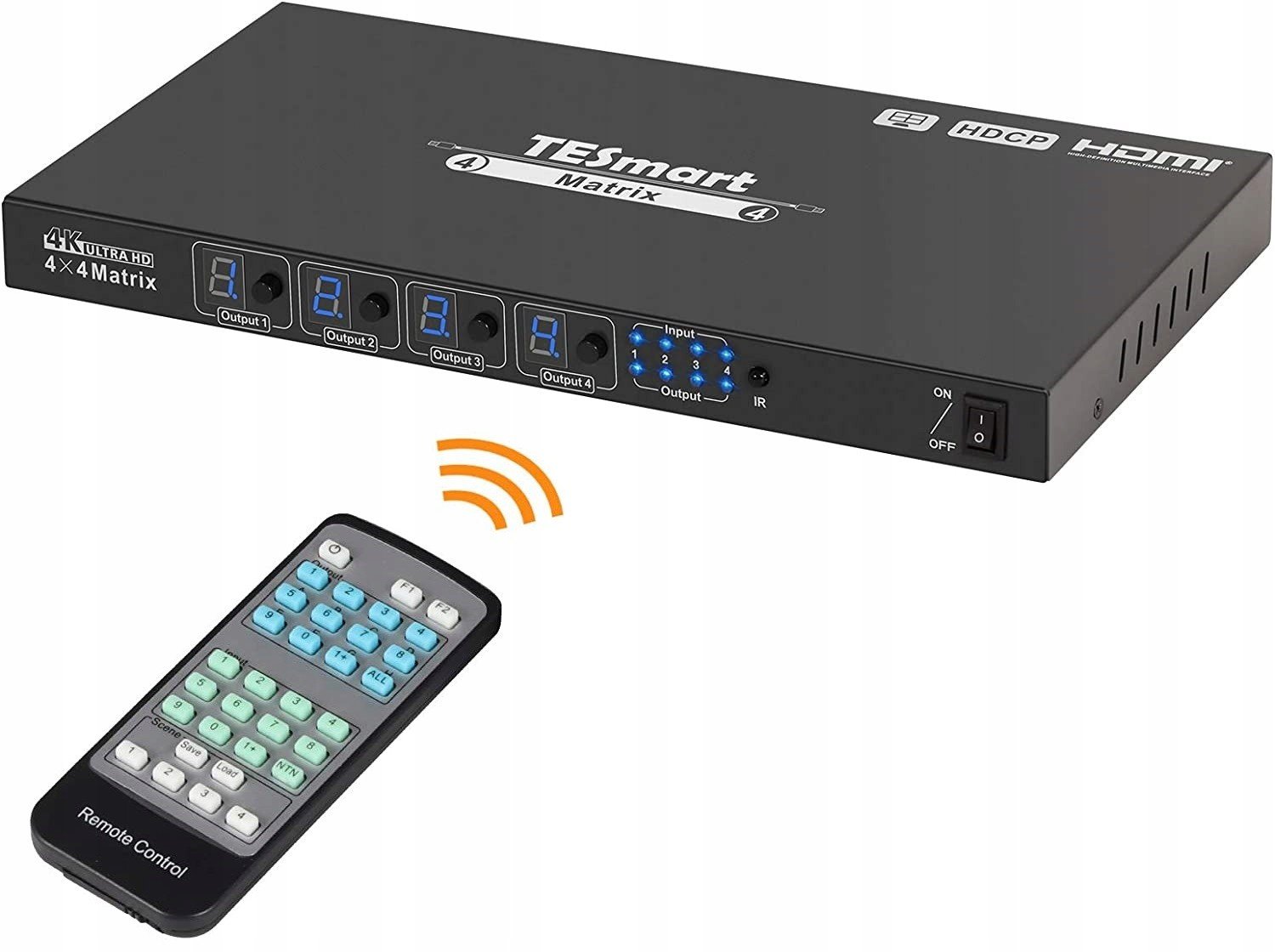 Hdmi maticový přepínač 4x4 Hdcp 1.4 4K Uhd