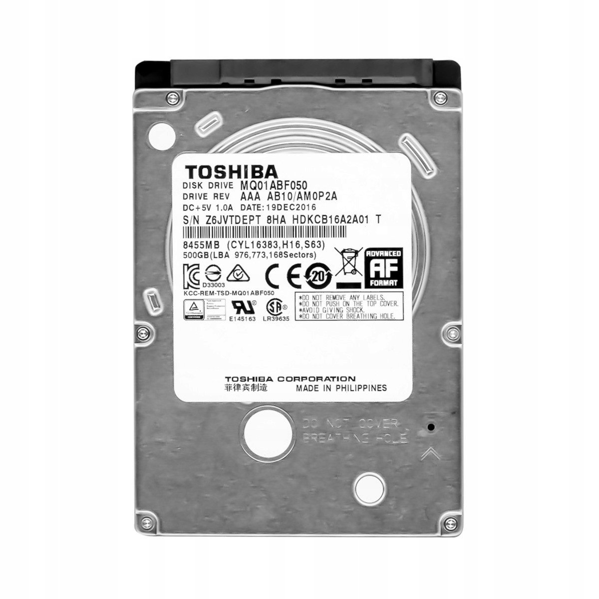 Toshiba 500GB 5,4k 8MB Sata III 2,5'' MQ01ABF050