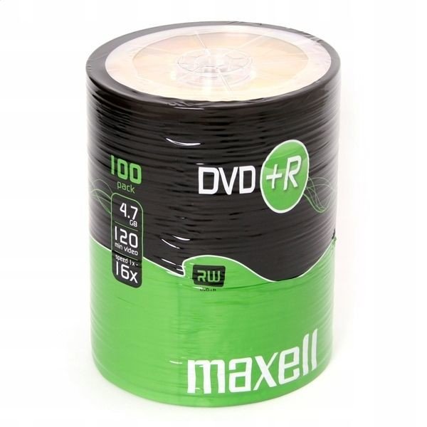 100ks Maxell 4,7GB Dvd+r 52x