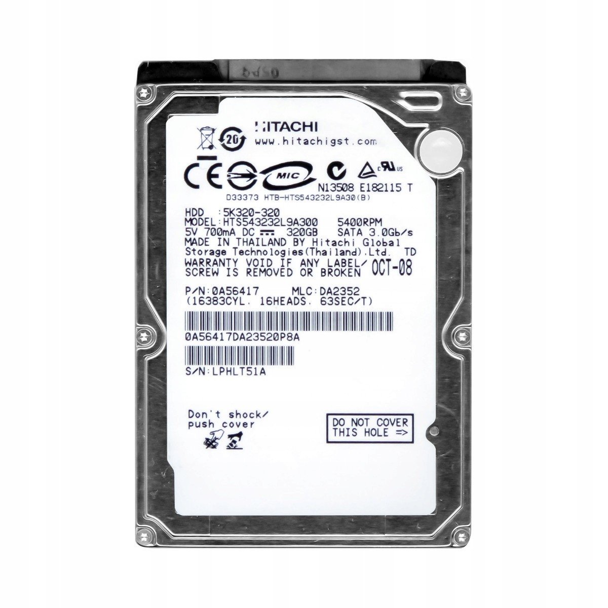 320GB 5.4K Sata II 2.5'' HTS543232L9A300