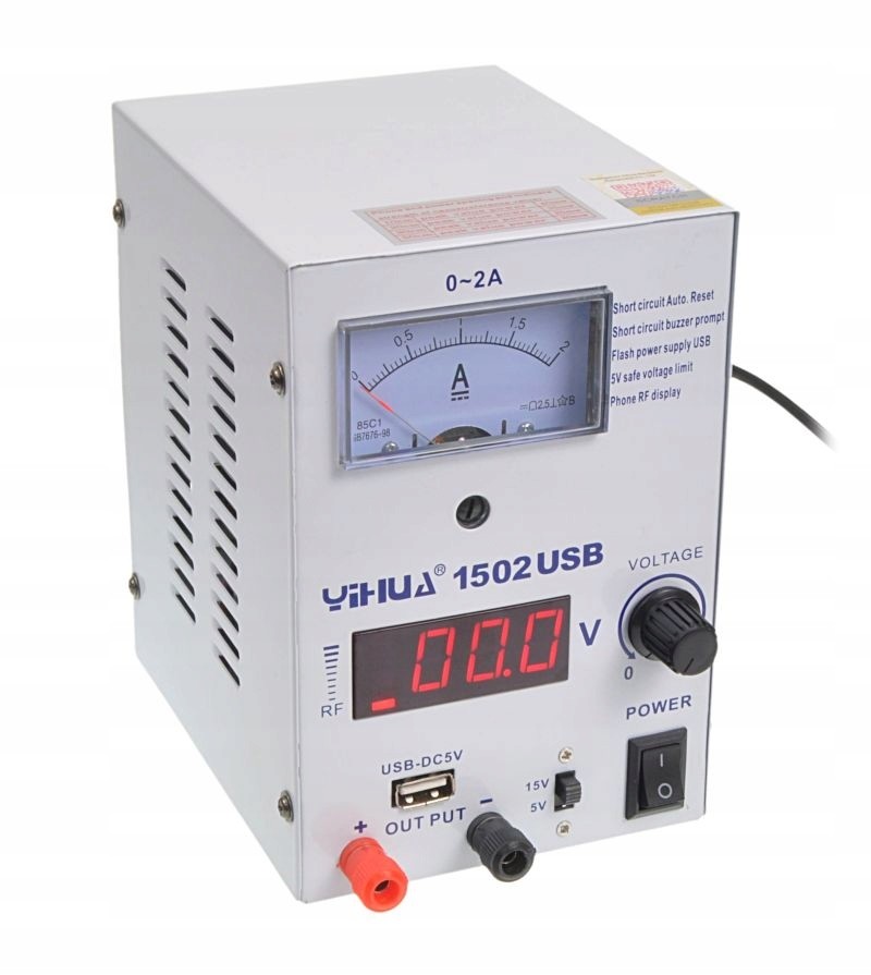 Yihua 1502 Usb Rf laboratorní napájecí adaptér 15V 2A