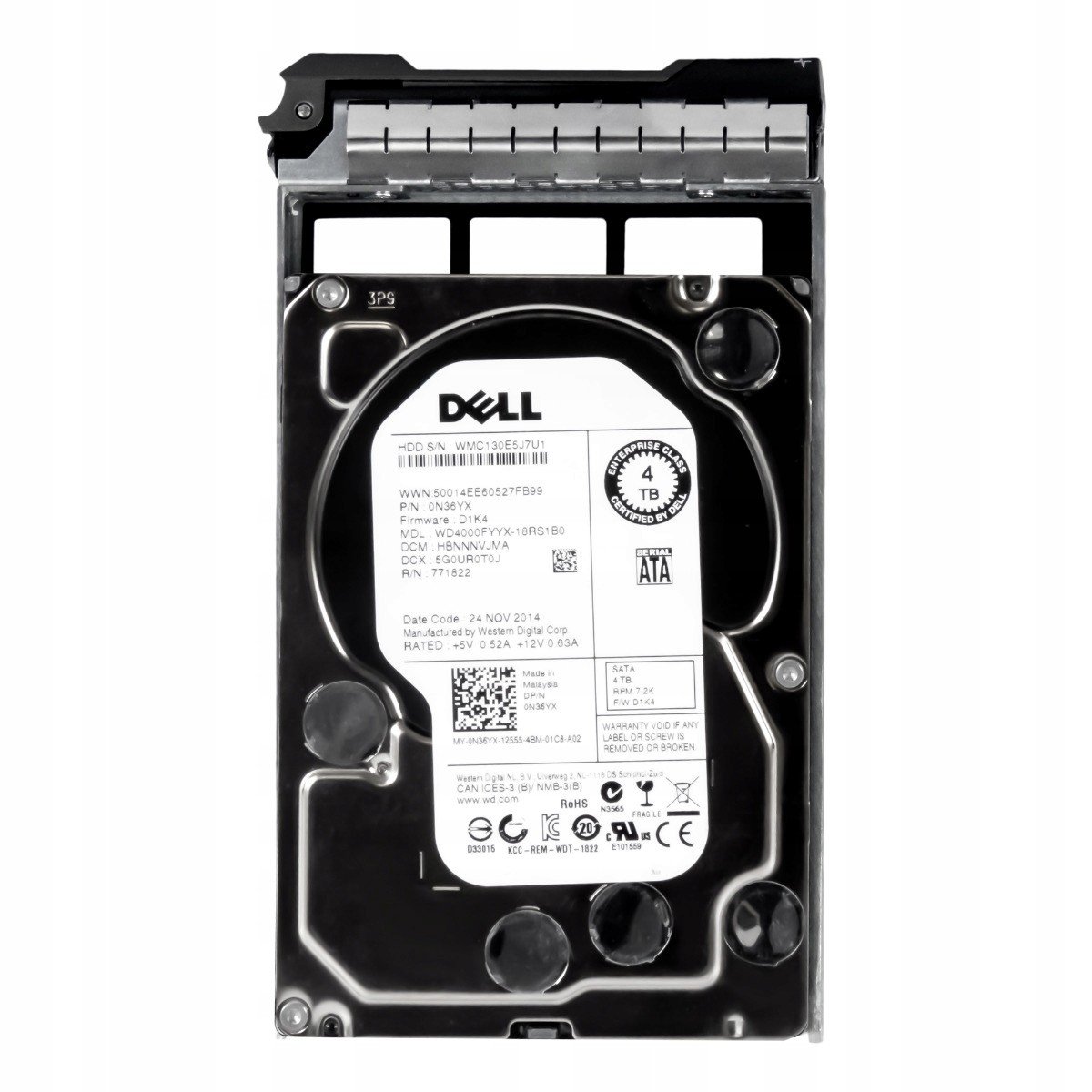 Dell 0N36YX 4TB 7.2K 64MB Sata III 3.5' WD4000FYYX