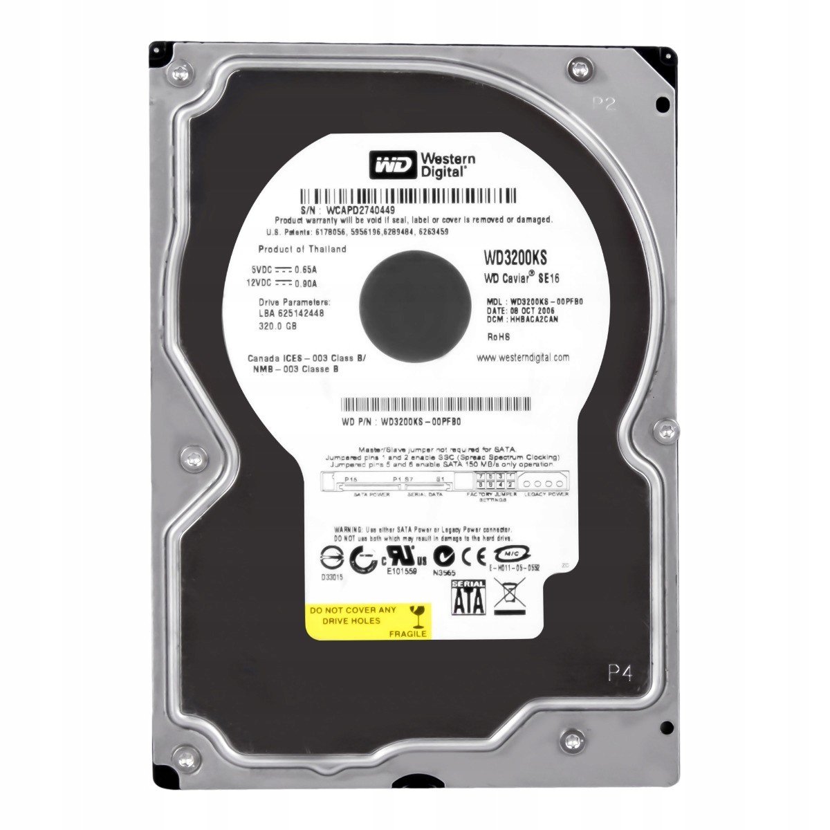 Wd Caviar 16 320GB 7.2K Sata II 3.5'' WD3200KS