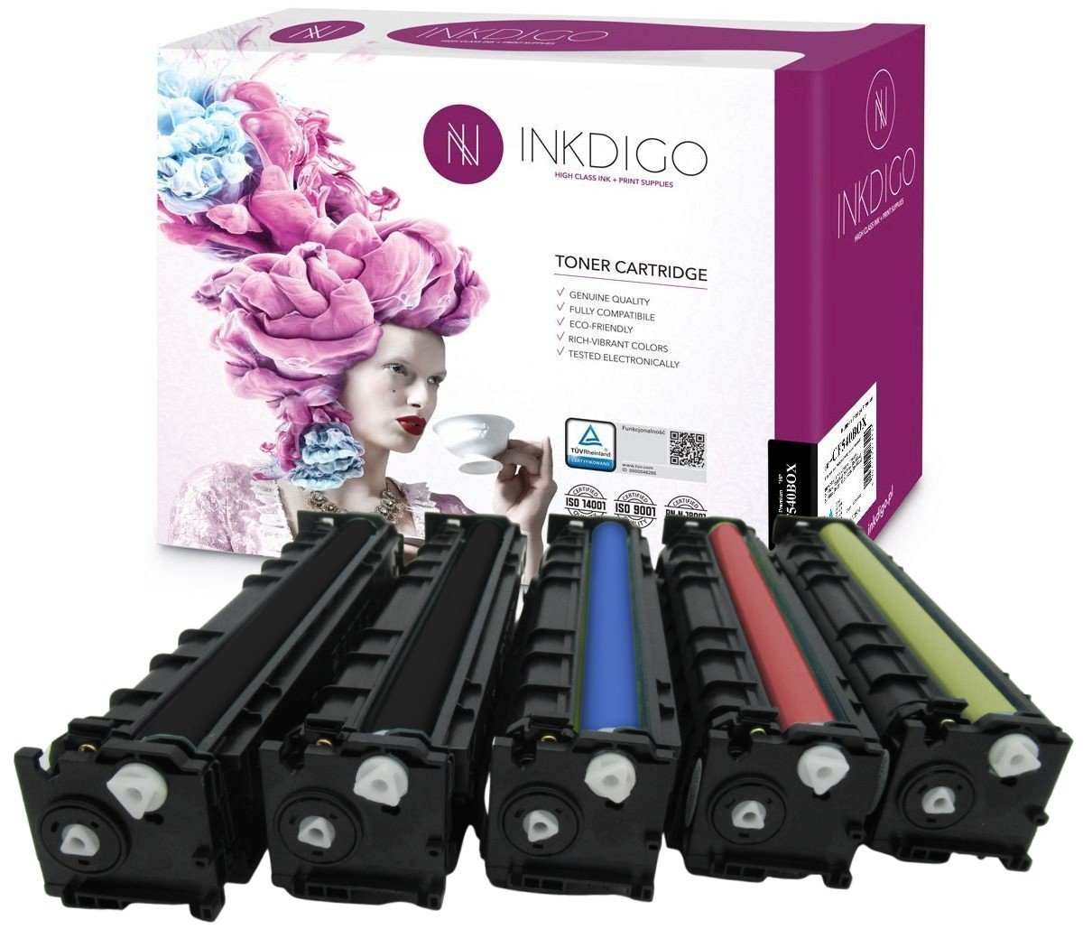 5x Toner Inkdigo pro Hp 203X CF540 M254nw M281fdw