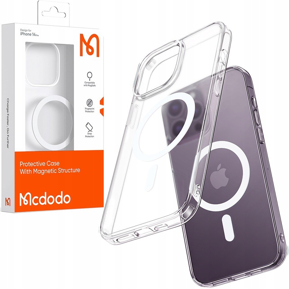 Pouzdro Magnet průhledné, iPhone 14 Plus, McDodo