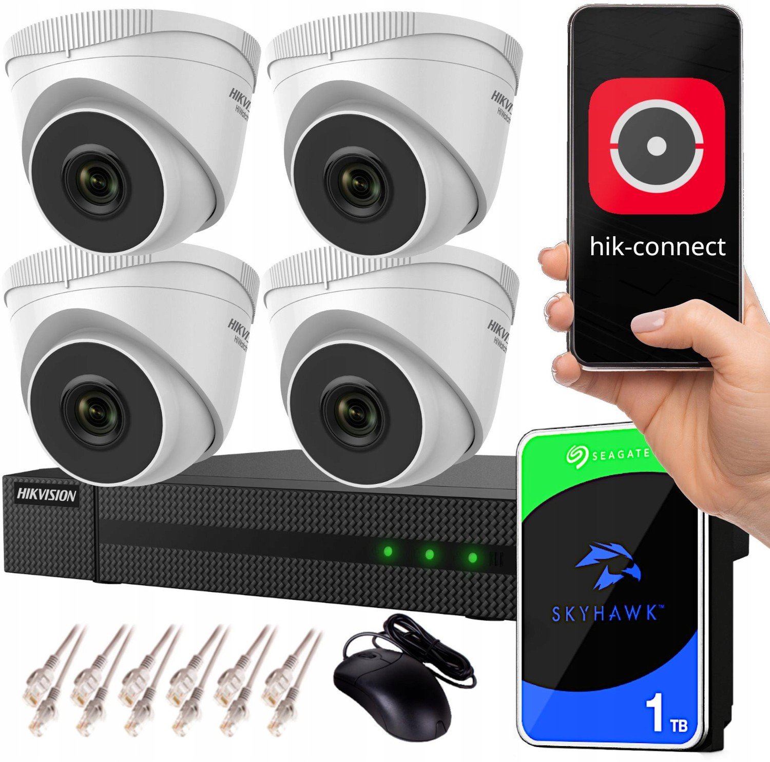 Ip monitorovací sada Hikvision Nvr 1TB 4CAM 4MPx