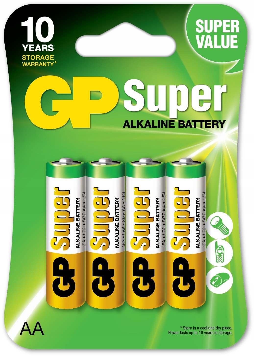 Alkalická baterie Gp Aa (R6) 4 ks