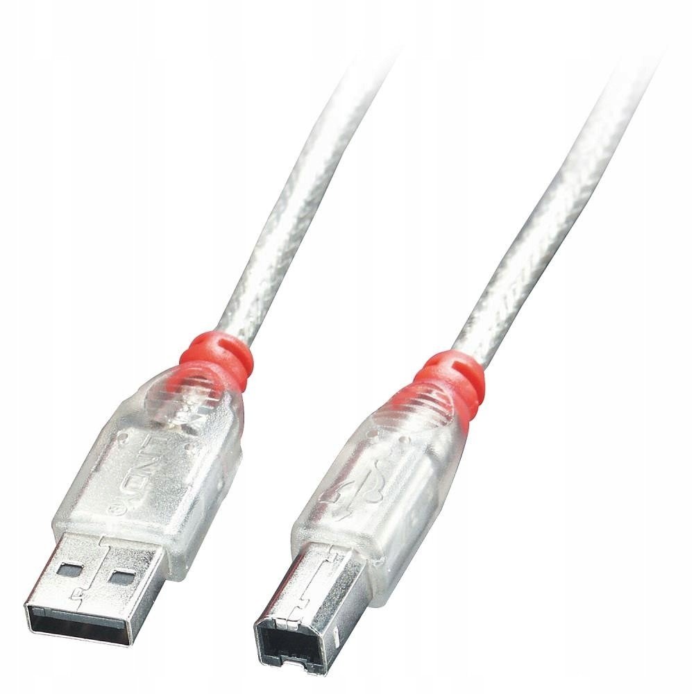 Kabel USB2 Ab 0,5M/TRANSPARENTNÍ 41751 Lindy